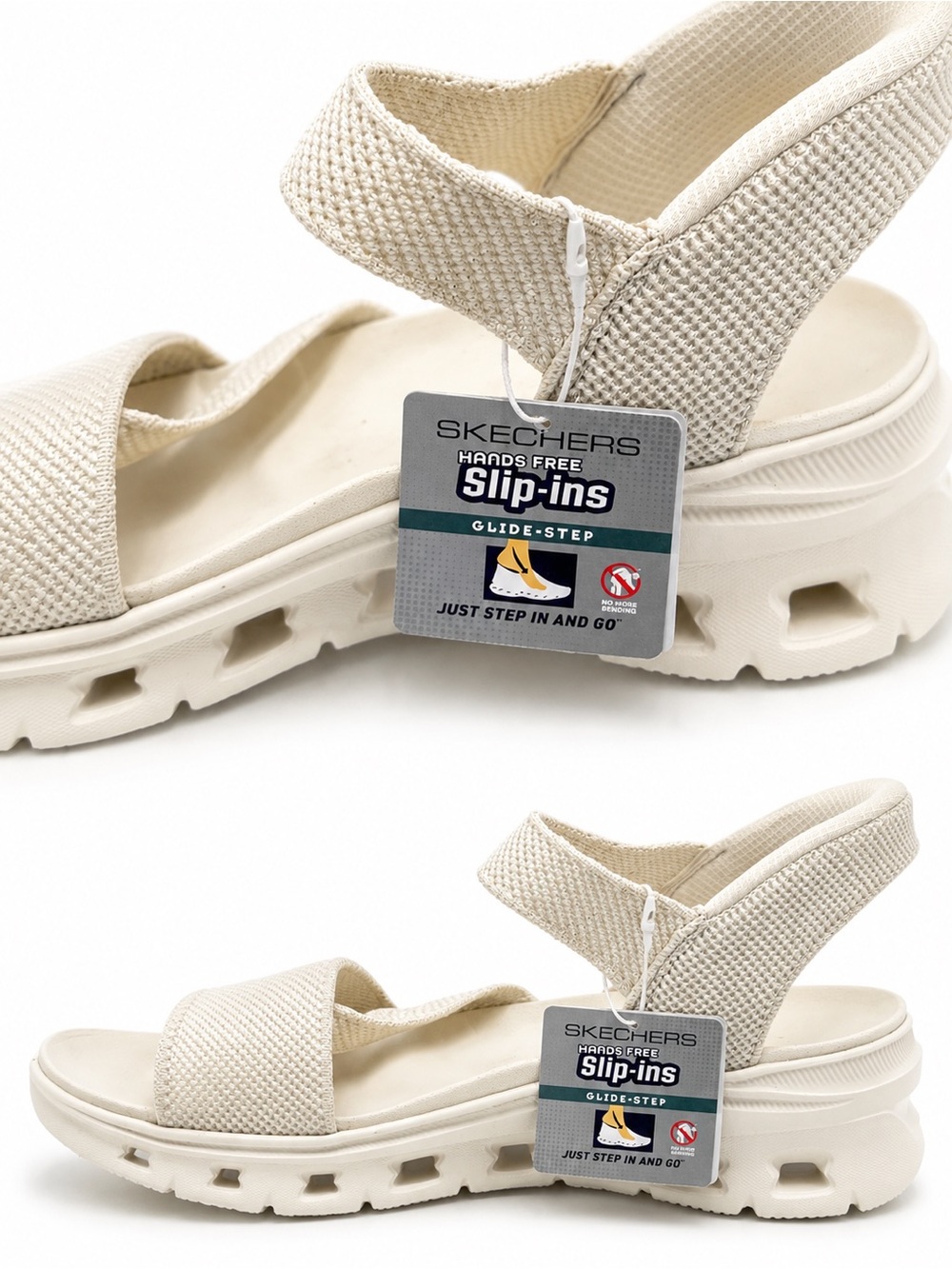Skechers Women's White Slip-On Platform Sandal
